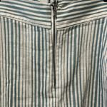 Free People (NWT) Turquoise and Cream Striped Linen/Cotton Blend Skort, Size 10 Photo 5