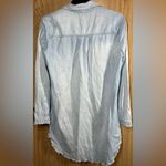 Cloth & Stone Anthropologie  Size S Blue Button Up Frayed Shirt Dress Photo 4