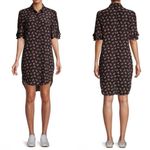 frame denim NWT $425 FRAME 100% Silk Printed Button-Front Ruffle Sleeve Shirt Dress Size XL Photo 2