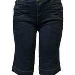 Boom Boom Jeans Boom Boom Denim Mid Rise Blue Jean Bermuda Shorts Dark Wash Juniors Size 7 Photo 0