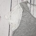 Hippie Rose  Gray White Lace Pocket Tee Tunic Top Size Junior’s XL Photo 4