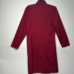 Style Works Women’s Size 14 Red Long Button Front Embroidered Dress Coat Jacket Photo 8
