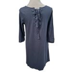 1901 3/4 Sleeve Midi Tunic Dress with Tie Back Steel Blue Size Medium Photo 1