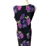 JM Collection black purple floral sheath maxi dress Size M Photo 4