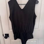 Pink Lily  Black Silk Bodysuit with Ring Details NWOT Photo 5