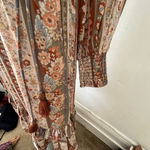 Faherty  boho country cottage core paisley Orange Grey Floral maxi dress XS Photo 4