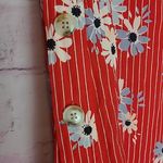 Madewell  DAISY SIDE BUTTON SKIRT IN RETRO STRIPE LIPSTICK RED KNEE LENGTH 2 Photo 3