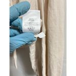 Cotton Express Express Crop Top Womens Small Light Beige Linen Blend Puff Sleeve Tie Front Photo 3