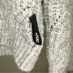 DKNY  Jeans Gray Solid Knit Sweater Photo 3