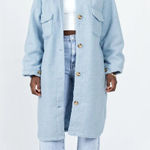 Princess Polly  Light Blue Teddy Coat  Photo 0