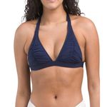 BECCA by Rebecca virtue Navy Ruched Bikini Photo 1