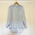 CP Shades Romy Linen Shirt Blue White Stripe Print size Small Photo 1