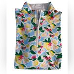 NWOT SanSoleil SolCool Long Sleeve Print Mock Lemon Drop UPF 50 Golf Tennis L Yellow Size L Photo 1