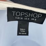 Topshop 2/$30  Striped Tie Sleeve V-Neck Wrap Blouse Top Shirt Bell Sleeve Black Photo 5