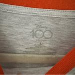 Disney  100 Mickey Mouse Club Ringer Tee T-shirt Size Large Gray Orange Photo 1