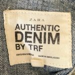 ZARA Authentic Denim By TRF Blue Long Sleeve Collared Denim Trucker Jacket Sz S Photo 2