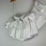 ZARA NWT Ruffle One Shoulder Top Sz Small Poplin Chic Photo 7