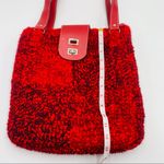 Vintage Red Sweater Bucket Style Shoulder Bag Photo 7