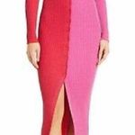 STAUD Shoko Two Tone Split Cardigan Dress Size Large Color Pink Red Photo 1