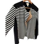 Chico's Chico’s Striped Open Front Colorblock Long Sleeve Jacket Blazer Black Size Large Photo 3