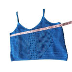 EXPRESS  Summer Crocheted Cropped Sweater Tank In Blue Size XL Photo 7