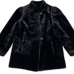 Vintage Sears Womens Winter Jacket Dress Coat Faux Fur Cord Accent Black 11 12 Photo 1