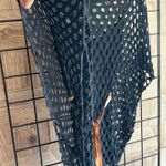 NWT Italy Moda Women's Black Open Knit Crochet Top S/M Photo 1