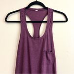 Lululemon  Yogi Everyday Tank Top Sz 6 Purple Heathered Racerback Front Pocket Photo 4