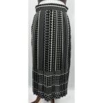 Who What Wear Polka Dot Pleated Midi Skirt Black Cream Size 2 Photo 1