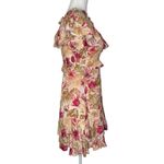 ASTR Revolve Dress S Cottagecore Off Shoulder Smocked Rose Olive Floral Mini Photo 4