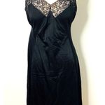 VTG 1960s Van Raalte Black Full Slip Lace Nylon Under Garment Made in USA Sz 36 Photo 0