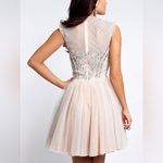 Jovani Nude and Silver  Cocktail Dress Size 2 Photo 1