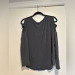 Acemi  Women’s Medium Cold Shoulder Soft Dusty Black 3/4 Sleeve Flowy Top. Photo 1