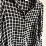 Waverly Grey Black Gray Plaid Button Down Long Bell Sleeve Blouse Women S Casual Photo 1