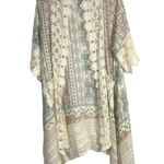 Umgee USA Boho Kimono Cardigan S/M Crochet Lace Trim Open Front Boho Cottagecore Photo 0