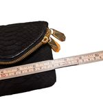 Henri Bendel Black Embossed Leather Wristlet Clutch 7x5 Gold Chain Rare Bag GUC Photo 9
