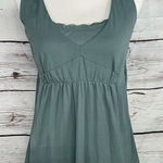 Apostrophe  Women's Small Tank Top Green Lace V-Neck‎ Stretch Double Layer Photo 0