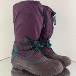 Sorel Vintage Purple Teal Freestyle Retro Kaufman Snowcap Tall Winter Snow Boots Photo 0