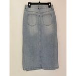 Rebecca Minkoff  Denim Jean Midi Skirt Double Side Slits Rhinestones Crystals 2 Photo 9