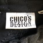 Chico's Chico’s Black Fringe Quilted Floral Embroidered Button Front Boho Vest Sz 1 Photo 7