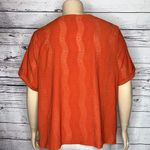 Hemline Como Blu Women NWT Size 3X Orange Eyelet Button Front Tie Blouse Top Photo 4
