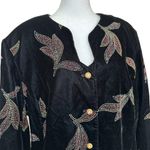 Vintage Black Velour Glitter Jacket Size 18W Maggie McNaughton Evening Party Photo 1