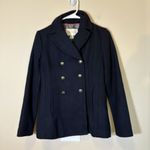 Banana Republic  Women's Double Breasted Navy Pea Coat‎ With Gold Buttons XS Photo 0