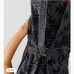 Free People Western Geometric Longline Denim Vest in Black XS Photo 6