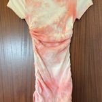 Rumor Boutique LF Rumor Pink and Cream Tie Dye Rouched Dress Photo 1