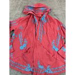 CAITE Sia Jacket Tampa Bay Coral Embroidered Hooded Open Front Cardigan Small Red Photo 9