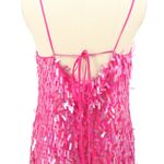 BCBG MaxAzria Hot Pink Silk Rectangular Sequin Sleeveless Mini Party Dress 12 Photo 5