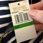 Michael Kors Michael  Women’s Navy White Striped Half Zip Polo Shirt NWT Large Photo 9
