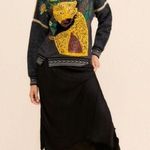 The Ugly Girl Catwalk Sweater Patchwork Boho Animal Print Oversized size Small Photo 2