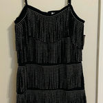 TCEC New! Black fringe dress with silver studs Size small Photo 0